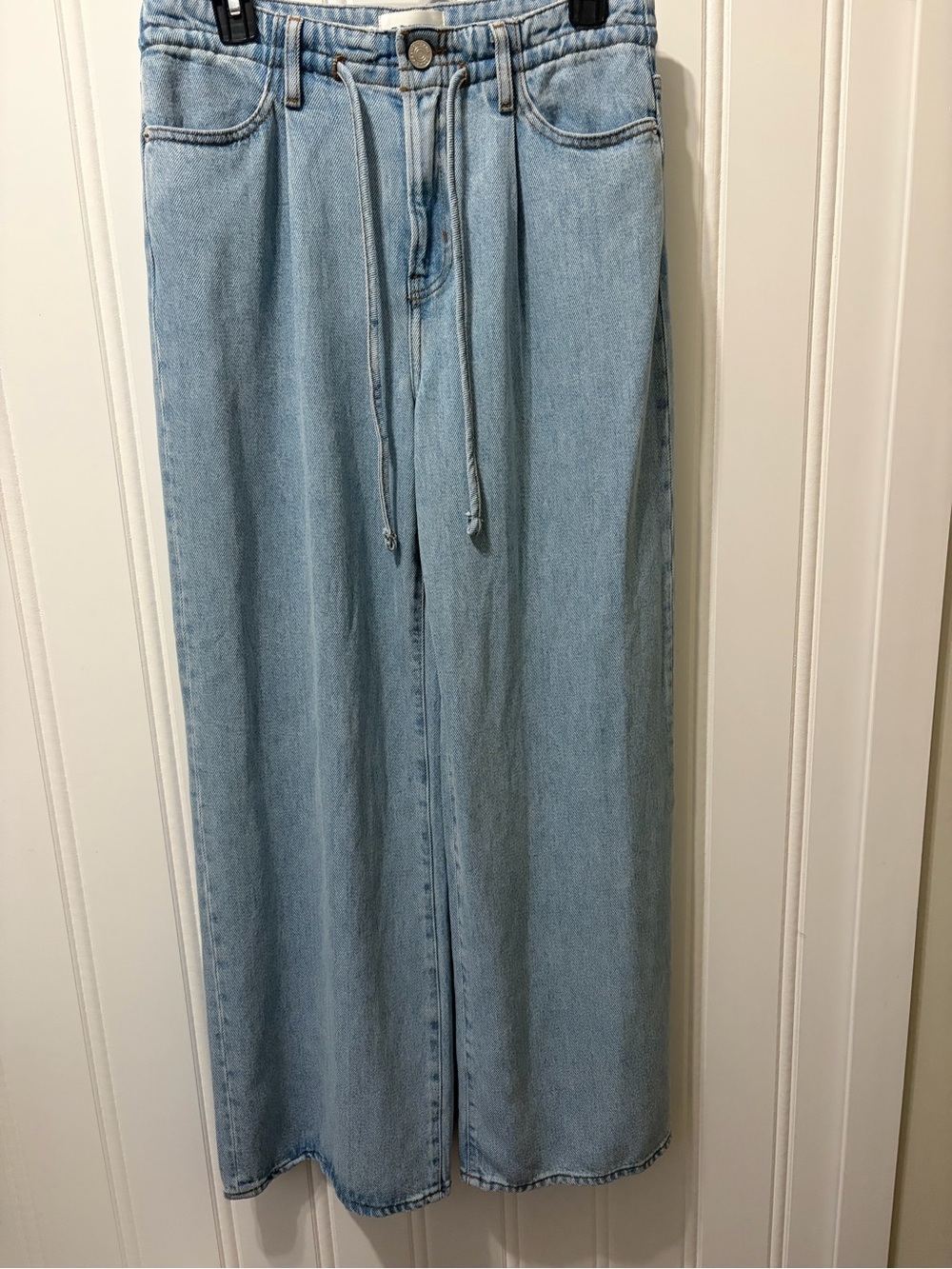 FRAME Super Drape Drawstring High Rise Wide-Leg Jeans Size 26 - Picture 2 of 12
